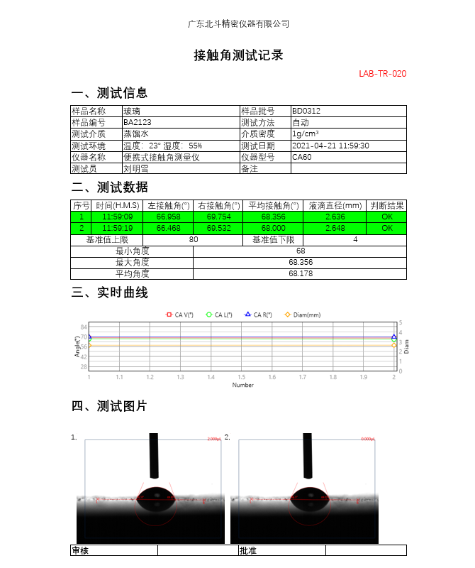 制药型光学接触角测量仪